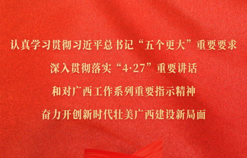 認真學習貫徹習近平總書記“五個更大”重要要求，深入貫徹落實“4·27”重要講話和對廣西工作系列重要指示精神，奮力開創(chuàng)新時代壯美廣西建設(shè)新局面